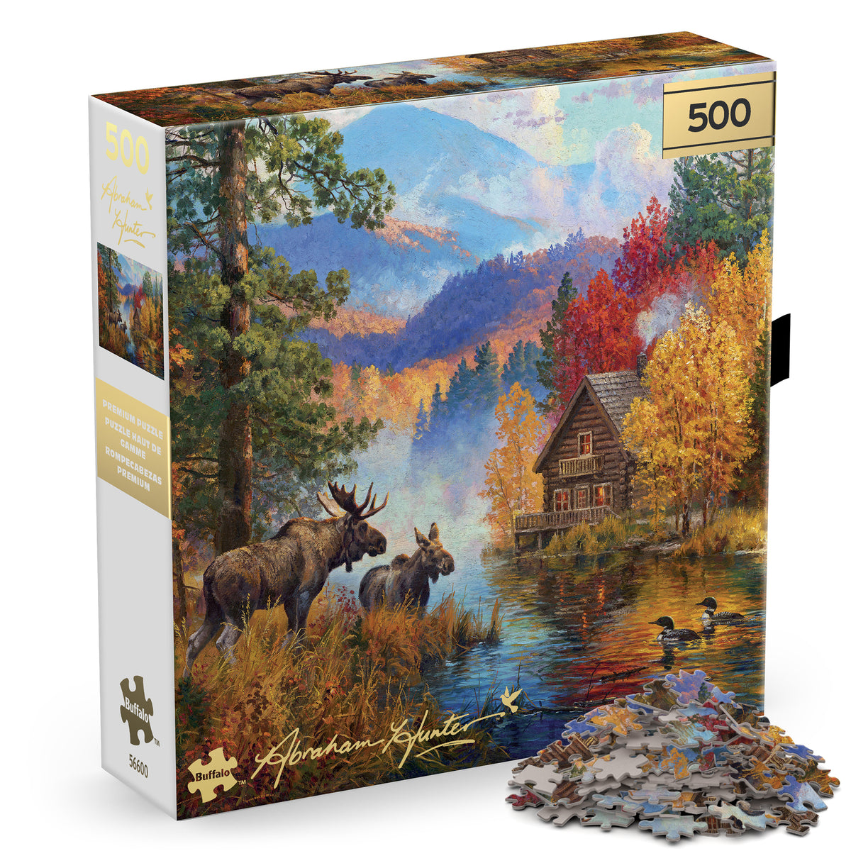 Gold Collection – Adirondack Lake 500 Piece Jigsaw Puzzle - Abraham Hunter