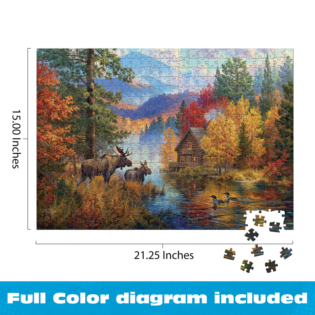 Gold Collection – Adirondack Lake 500 Piece Jigsaw Puzzle - Abraham Hunter