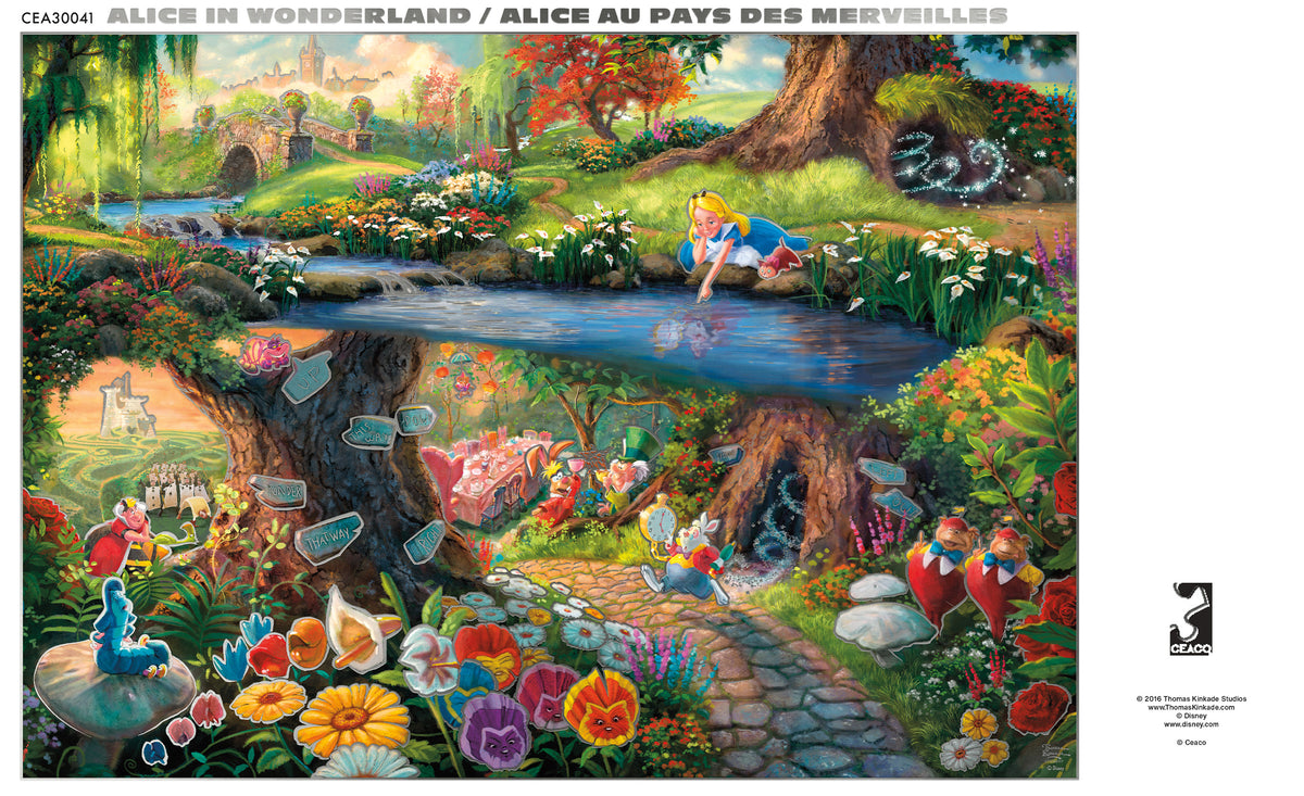 Thomas Kinkade Disney Silver Select: Alice in Wonderland 500 Piece Puzzle