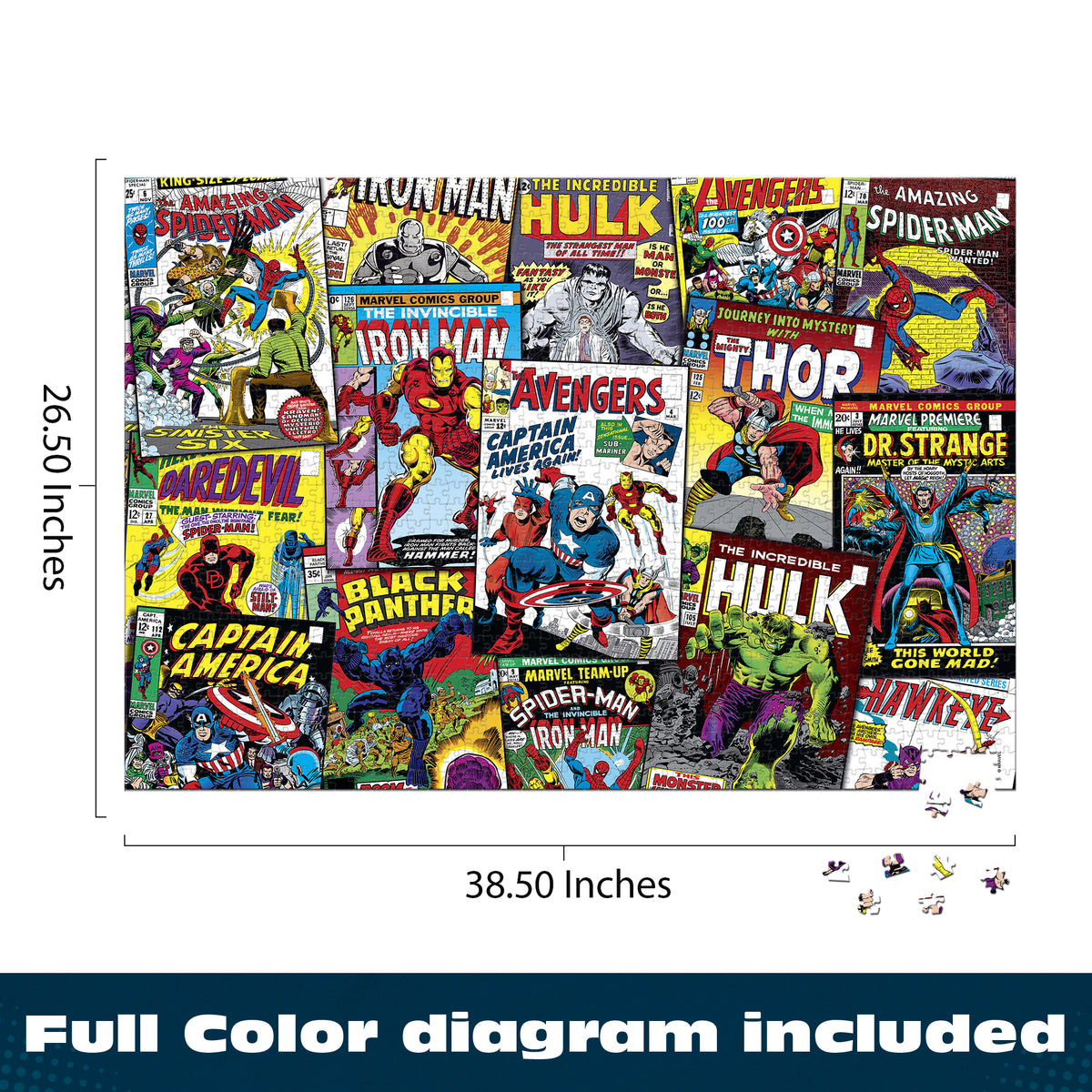 Silver Select: Marvel Comic Collage 2000 Piece Puzzle