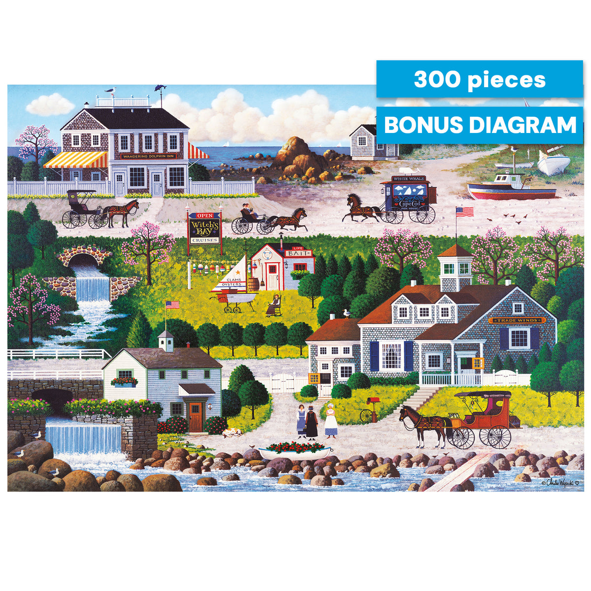 Charles Wysocki: Cricket Hawk Harbor 1000 Piece Puzzle
