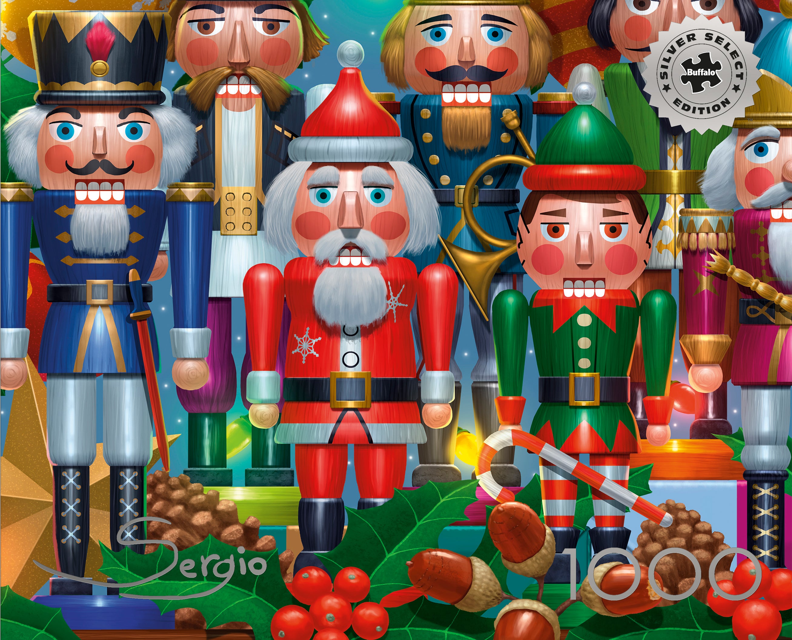 Silver Select Nutcrackers for Christmas 1000 Piece Puzzle