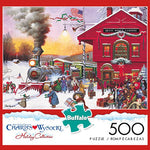 Charles Wysocki Whistle Stop Christmas 500 Piece Jigsaw Puzzle Box