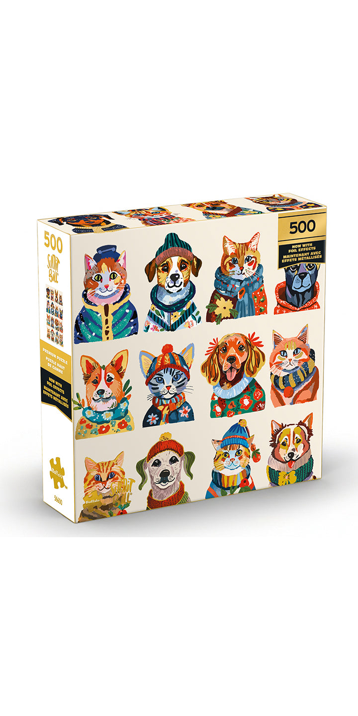 Gold Collection: Dressy Dogs, Cozy Cats 500 Piece Puzzle